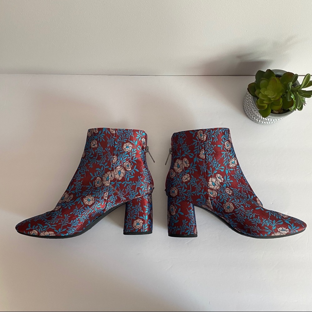 Gianni Bini Catalano Brocade Fabric Block Boots, 9